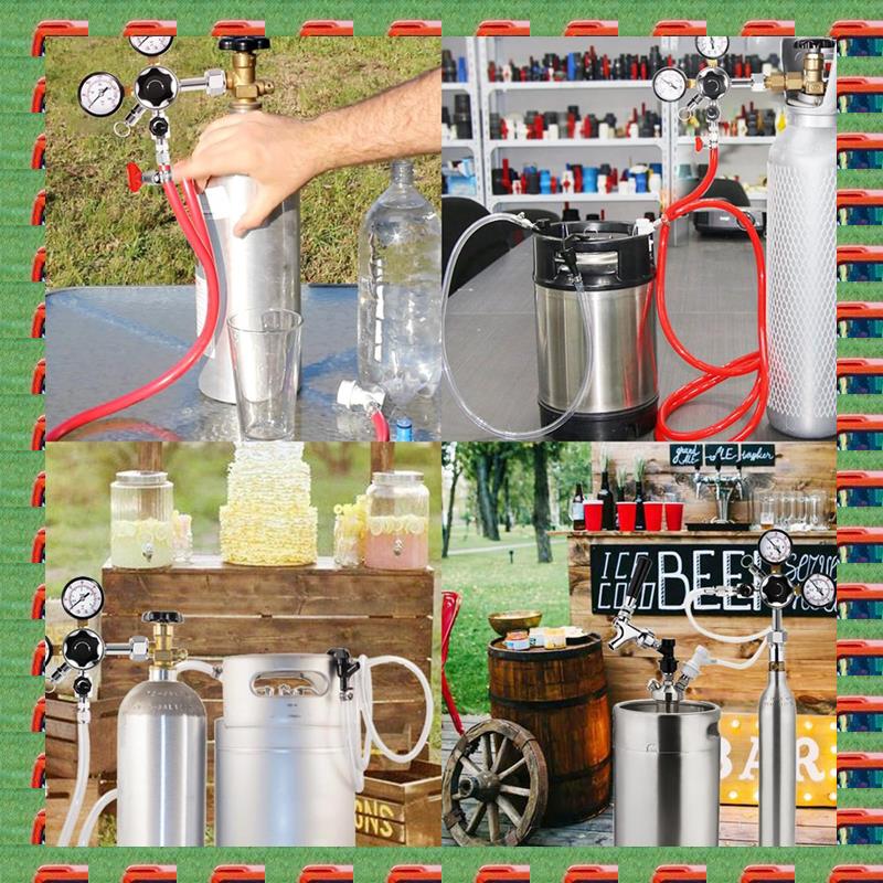 Co2 Regulator Dual Stage - CGA-320 Keg 조절기, 1/4인치 및 5/16인치