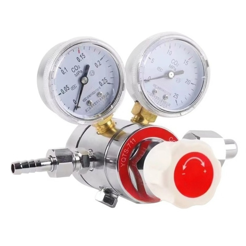 Co2 Regulator Dual Stage - 이중 압력계가 있는 CO2 가스용 황동