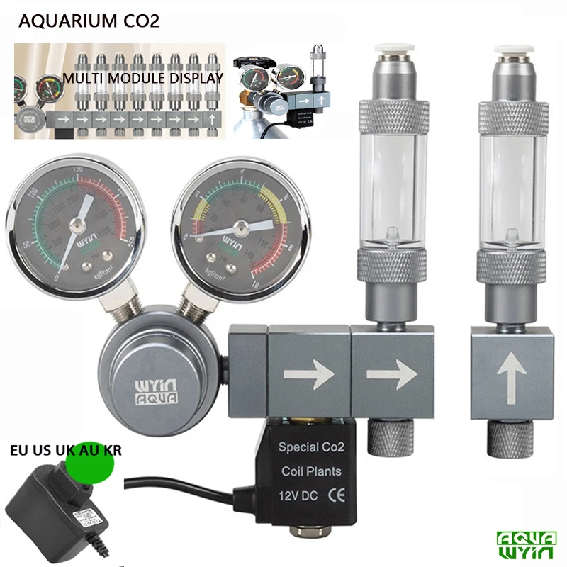 Co2 Regulator Dual Stage - 수족관 CO2 조절기 듀얼 미터 솔레노이드