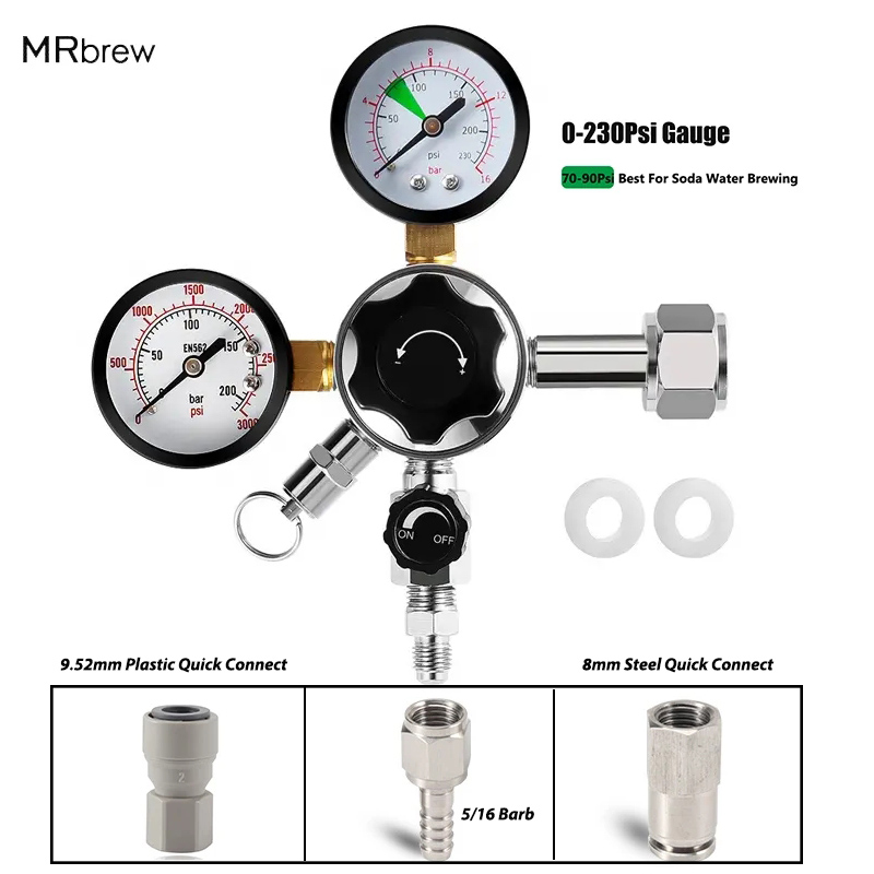 Co2 Regulator Dual Stage - 소다수 탄산 맥주 양조를 위한 이중