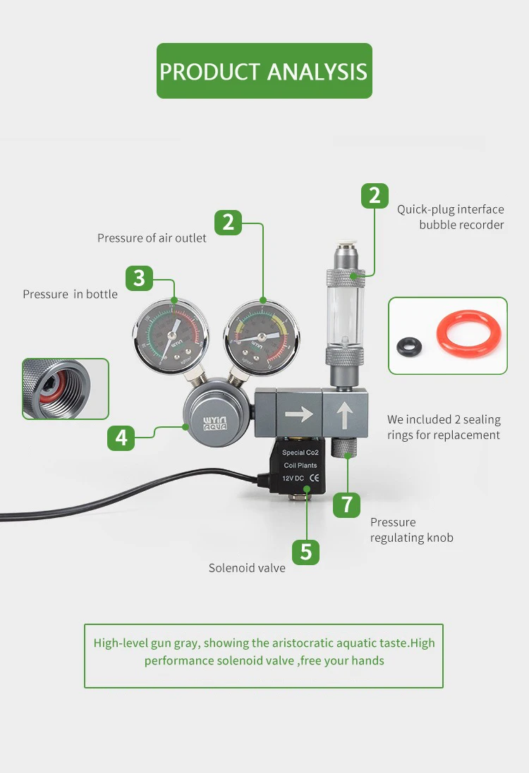 수족관 CO2 조절기 듀얼 미터 솔레노이드 밸브 퀵 플 - Co2 Regulator Dual Stage 리뷰 및 가격