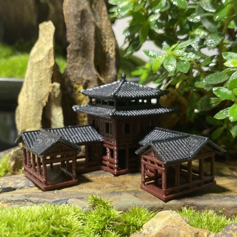플라스틱 중국 스타일 고대 건축 모델 수족관 마이크로  - Planted Aquarium Models 리뷰 및 가격