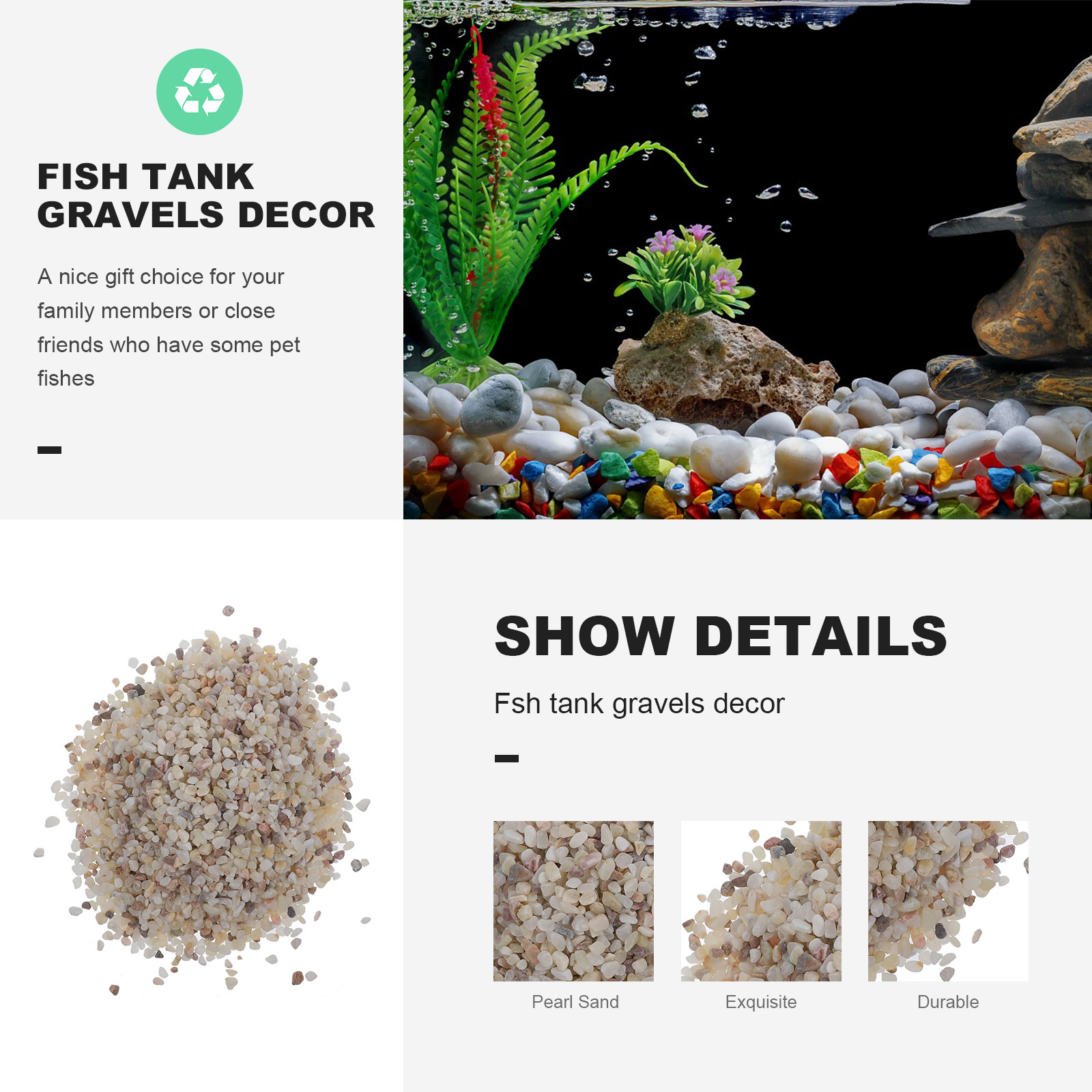 고품질 수족관 자갈 장식용 어항 바위 천연 광택 자갈  - Planted Aquarium With Gravel 리뷰 및 가격