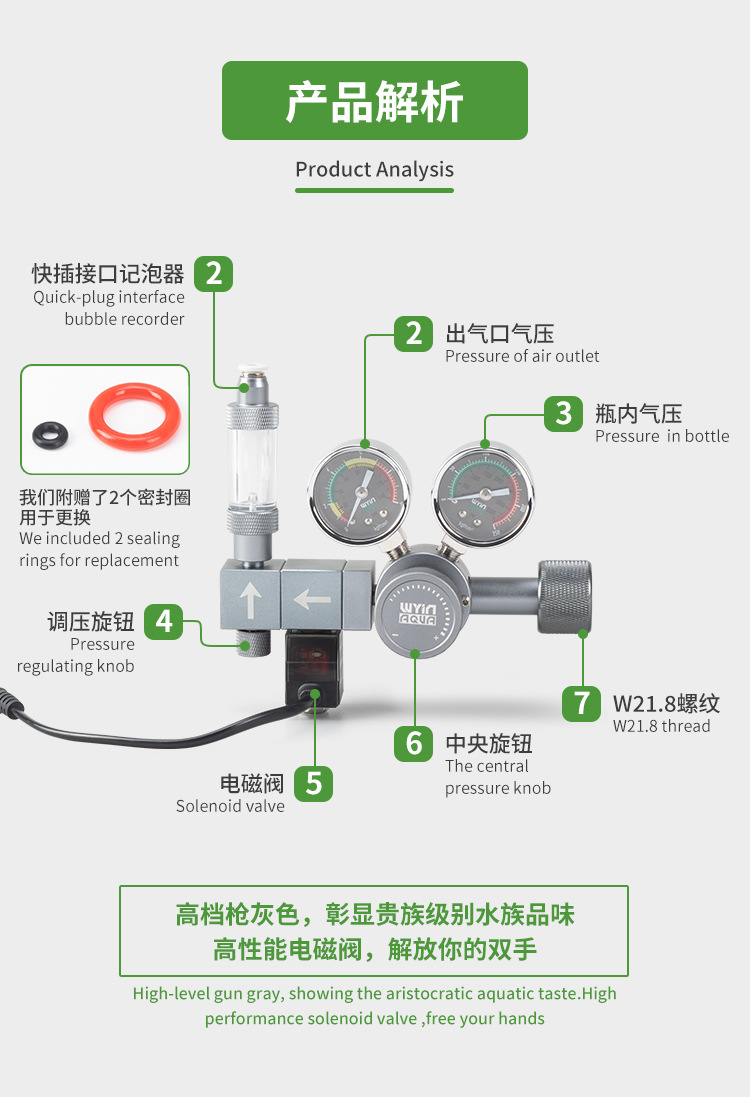 수족관 CO2 레귤레이터 듀얼 미터 전자기식 퀵 플러그 - Co2 Regulator Dual Stage 리뷰 및 가격