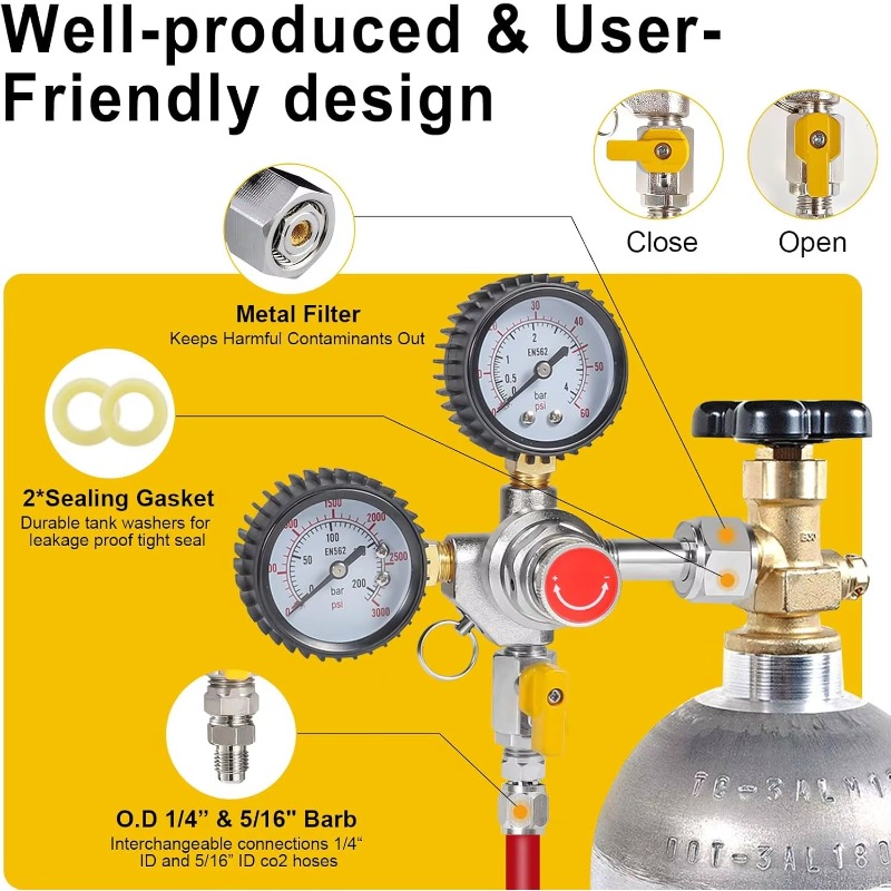 듀얼 게이지 CO2 탱크 레귤레이터 (케저레이터용),  - Co2 Regulator Dual Stage 리뷰 및 가격