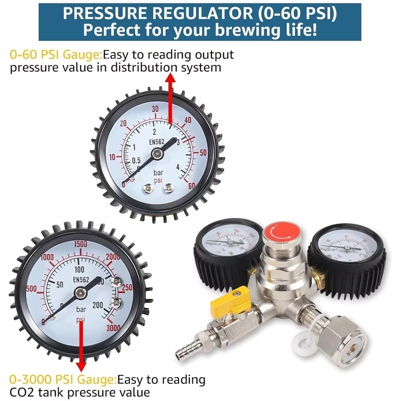 CO2 레귤레이터 생맥주 레귤레이터 60PSI 출력 압 - Co2 Regulator Dual Stage 리뷰 및 가격