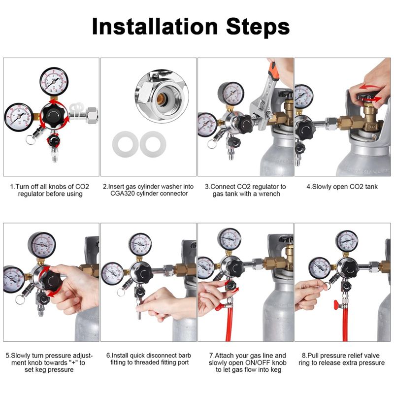 CGA-320 케그 레귤레이터, 이중 스테이지 게이지  - Co2 Regulator Dual Stage 리뷰 및 가격