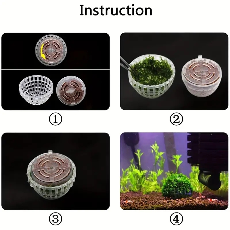 2pc 수족관 이끼 공 홀더, 물고기 탱크 DIY 이끼 - Planted Aquarium Models 리뷰 및 가격